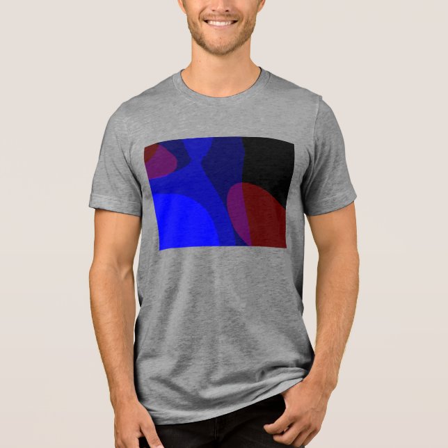 Röd och blå abstrakt konst 601 t shirt (Framsida)