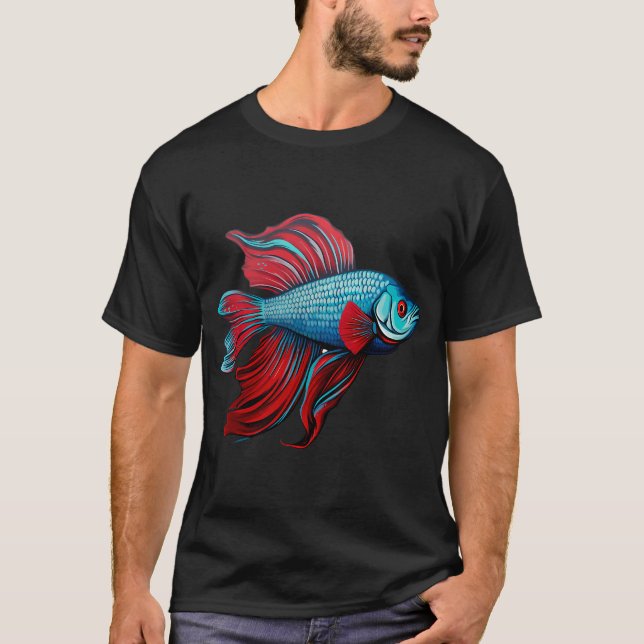 Röd och blå beta t shirt (Framsida)
