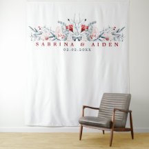 Röd och blå blomma Blommigt Bröllop