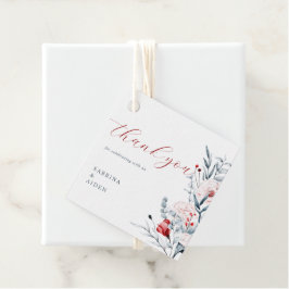 Röd och blå blomma Blommigt Bröllop Gåvor Etiketter