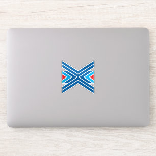 Röd och blå bokstav X monogram Klistermärken
