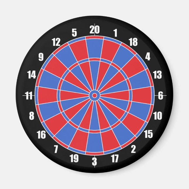 Röd och blå Dartboard Magnet (Framsidan)