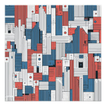 Röd och blå Dekoration för urtagen design