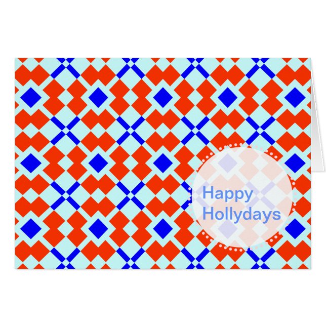 Röd och blå, det är sachsiskt hälsningskort (Framsidan Horizontal)