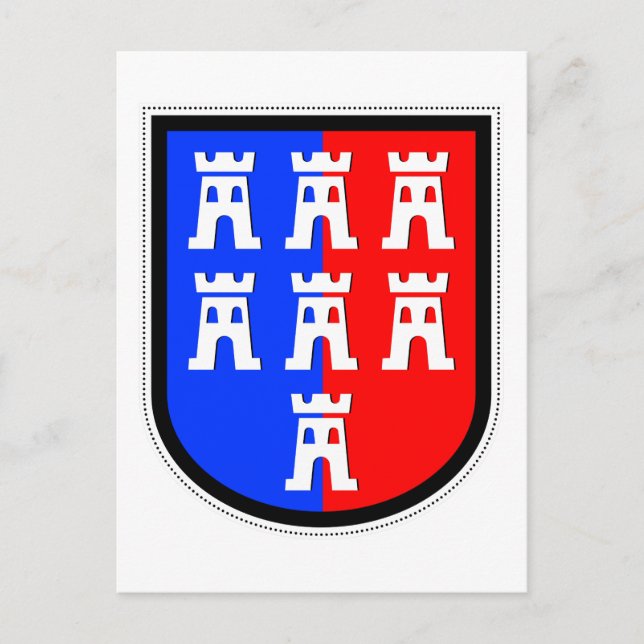 Röd och blå, det måste det vara vykort (Framsida)