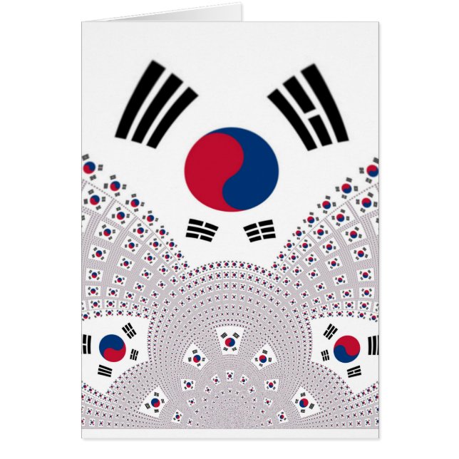 Röd och blå Flagga inslag Hälsningskort (Framsidan)