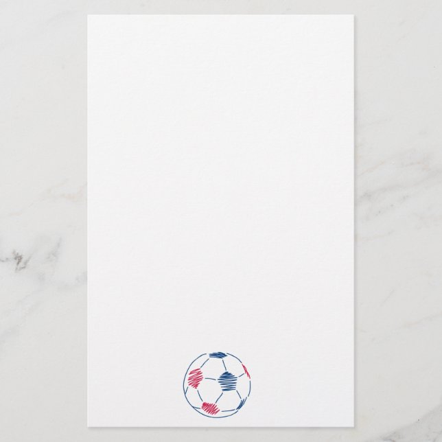 röd och blå fotbollskritzelgrafik brevpapper (Framsida)