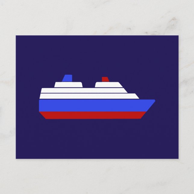 röd och blå frakt vykort (Framsida)