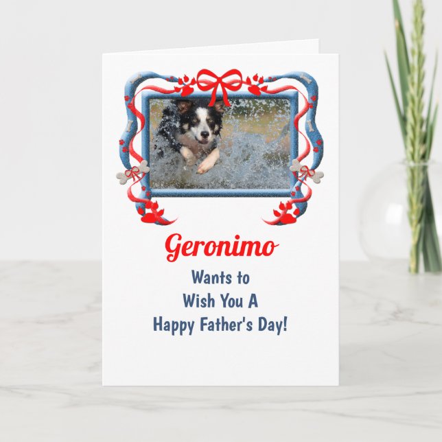 Röd och blå från Hund Fars dag Kort (Framsida)