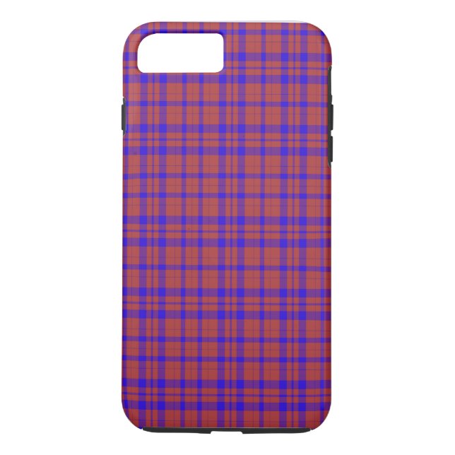Röd och blå geometrisk rutig mönster Case-Mate iPhone skal (Baksida)