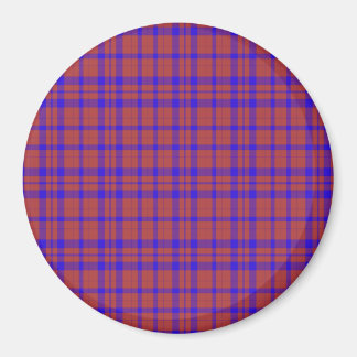 Röd och blå geometrisk rutig mönster magnet
