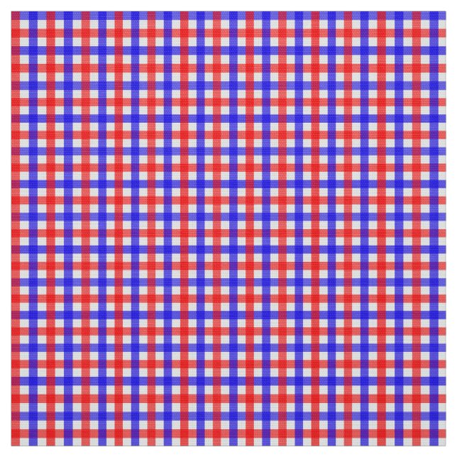 Röd och blå Gingham Tyg (Provkarta)