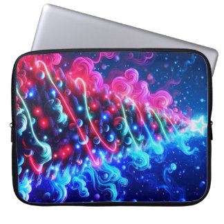 Röd och blå julgran på en laptopsleeveväska laptop fodral