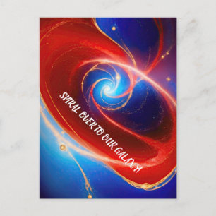 Röd och blå kosmisk spiral vykort