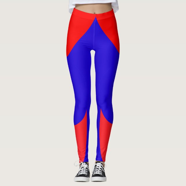 Röd Och Blå  Leggings (Framsida)
