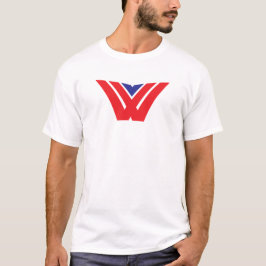 Röd och blå modern och minimal bokstav W monogram T Shirt