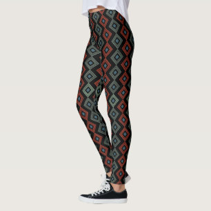 röd och blå modern rutig tartan Capri Leggings