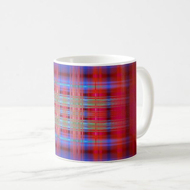 Röd och blå mönster kaffemugg (Framsida höger)