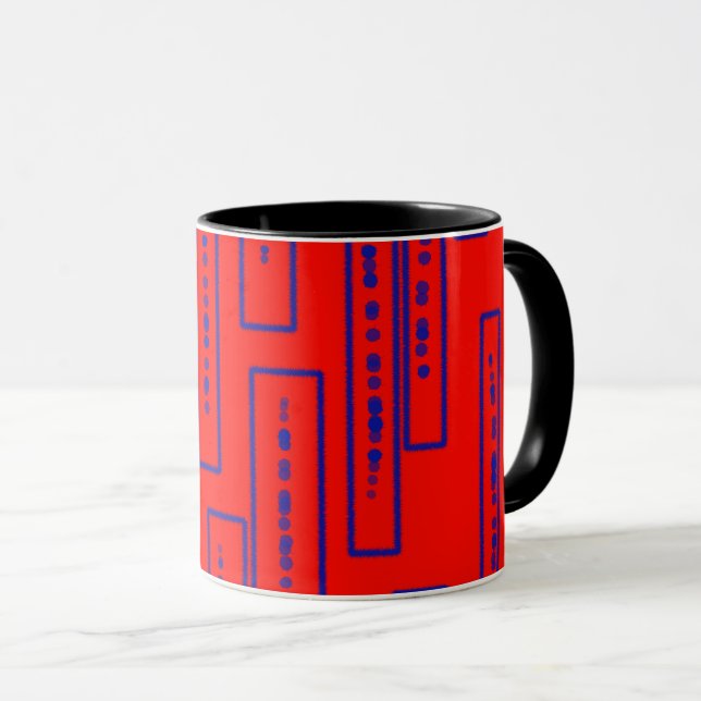 Röd och blå mugg (Framsida höger)