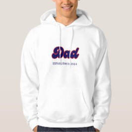 Röd och blå pappa, anpassningsbar år hoodie