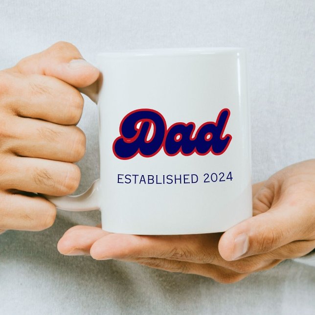 Röd och blå pappa, anpassningsbar år kaffemugg (Skapare uppladdad)