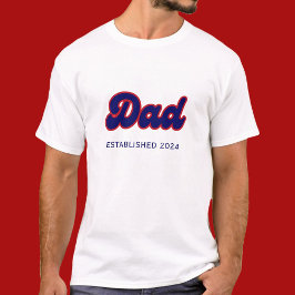 Röd och blå pappa, anpassningsbar år t shirt