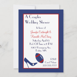 Röd och blå Par Möhippa Inbjudningar