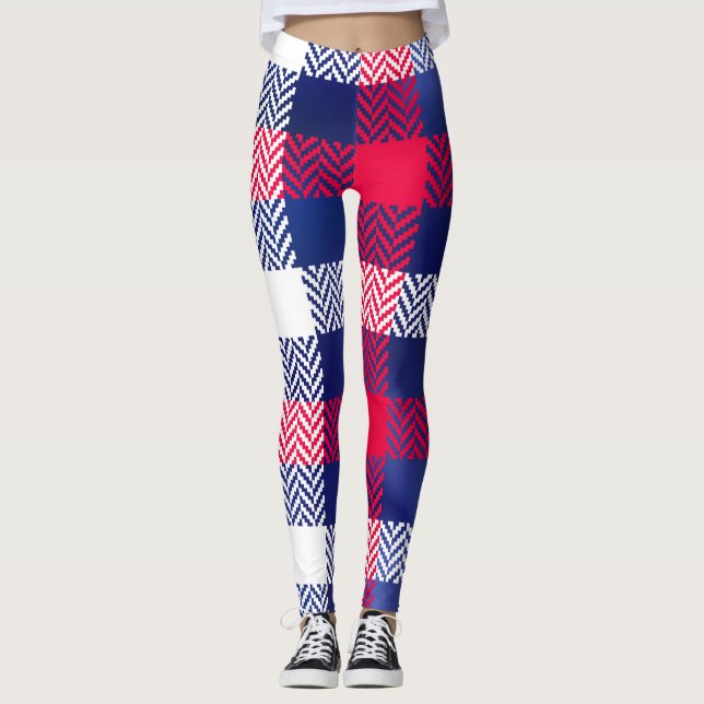 Röd och blå Play Leggings (Framsida)