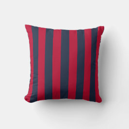 Röd och blå randig Coastal Preppy Kudde