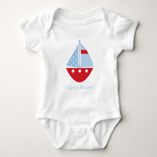 Röd och blå segelbåt t-shirt