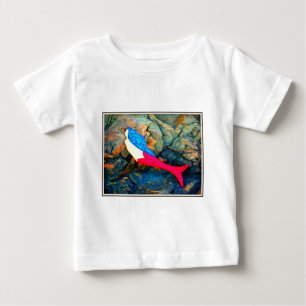 röd och blå sjöjungfru t-shirt