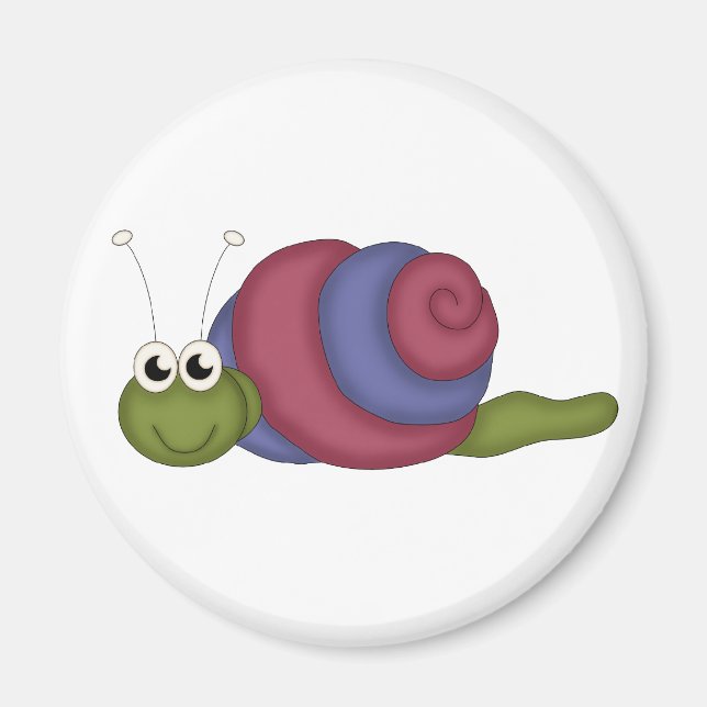 Röd och blå Snigel Magnet (Framsidan)