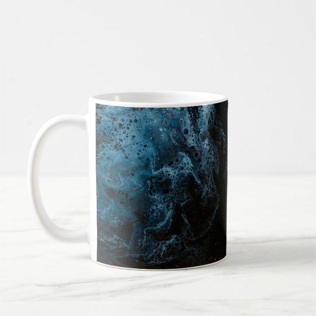 Röd och blå tapet kaffemugg (Vänster)