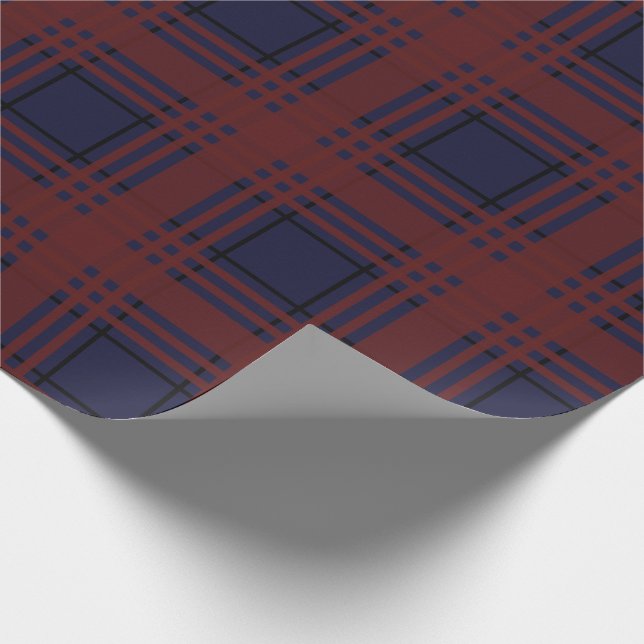 Röd och blå tartanrutig presentpapper (Hörn)