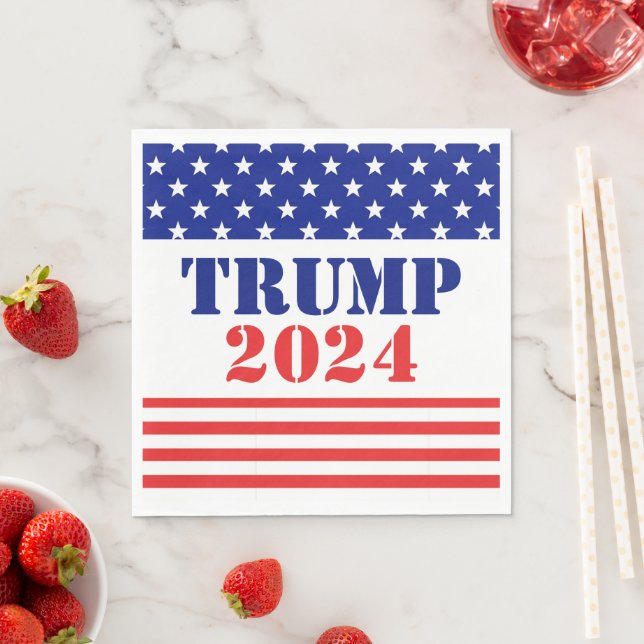 Röd och blå trump 2020 President Valet Napkin Pappersservett (Insitu)