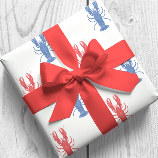 Röd och blå vattenfärg presentpapper (Skapare uppladdad)
