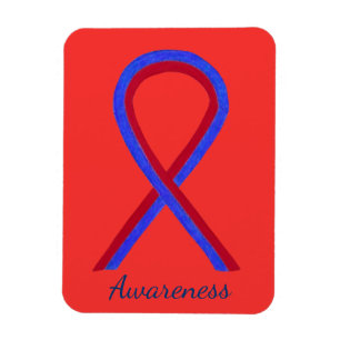 Röd- och blåmedvetandegrad Ribbon Anpassningsbar M Magnet