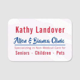 Röd och blåttförtroende namnbricka