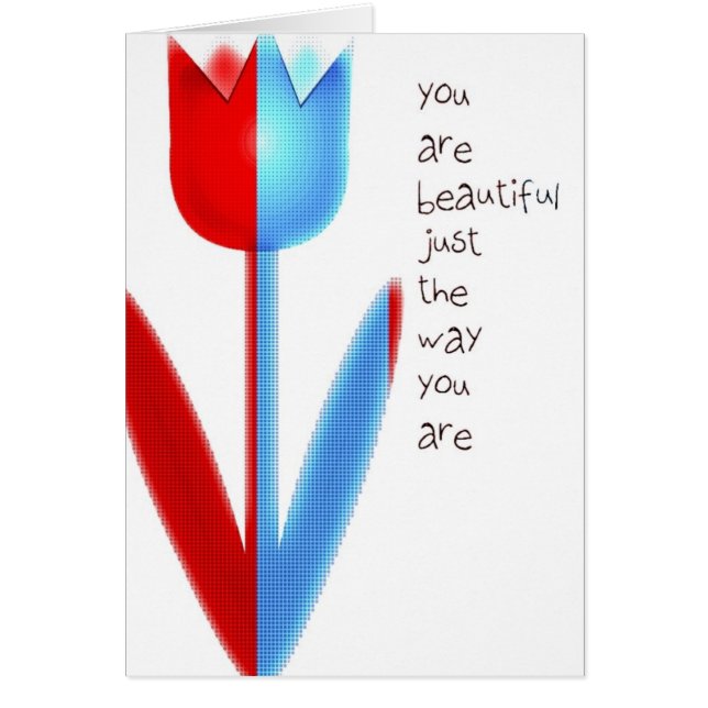 Röd och blåttro hälsningskort (Framsidan)