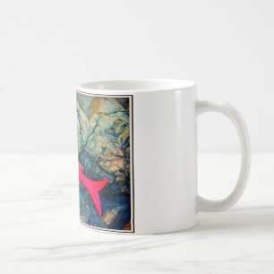röd och blåttsjöjungfru kaffemugg