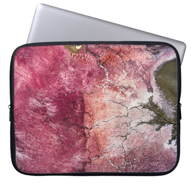 Röd och brun abstrakt laptop fodral (Framsidan)