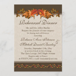 Röd och brun höstlig lövrepetition middag inbjudningar