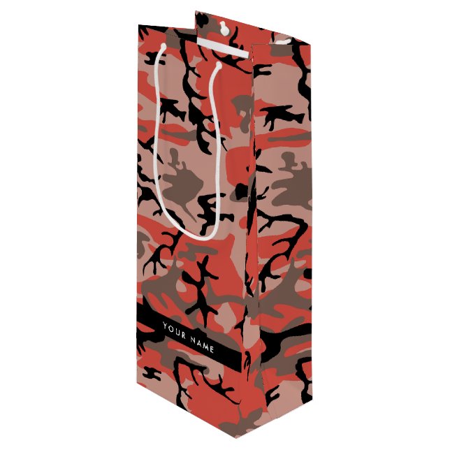 Röd och brun kamouflage Ditt namn anpassar sig (Framsidan Vinklad)