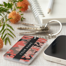 Röd och brun kamouflage Ditt namn anpassar sig