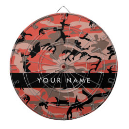 Röd och brun kamouflage Ditt namn anpassar sig Darttavla