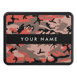 Röd och brun kamouflage Ditt namn anpassar sig Dragkroksskydd