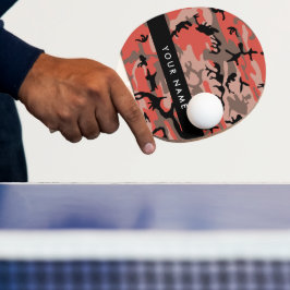Röd och brun kamouflage Ditt namn anpassar sig Pingisracket