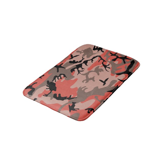 Röd och brun kamouflage, militär, armé badrumsmatta (Vinklad)