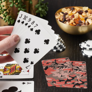 Röd och brun kamouflage, militär, armé casinokort