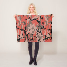 Röd och brun kamouflage, militär, armé fleecefilt